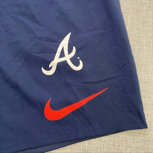 Nike Atlanta Braves Mens Medium Prime Time Logo Dri-Fit Practice Shorts New - Picture 6 of 10